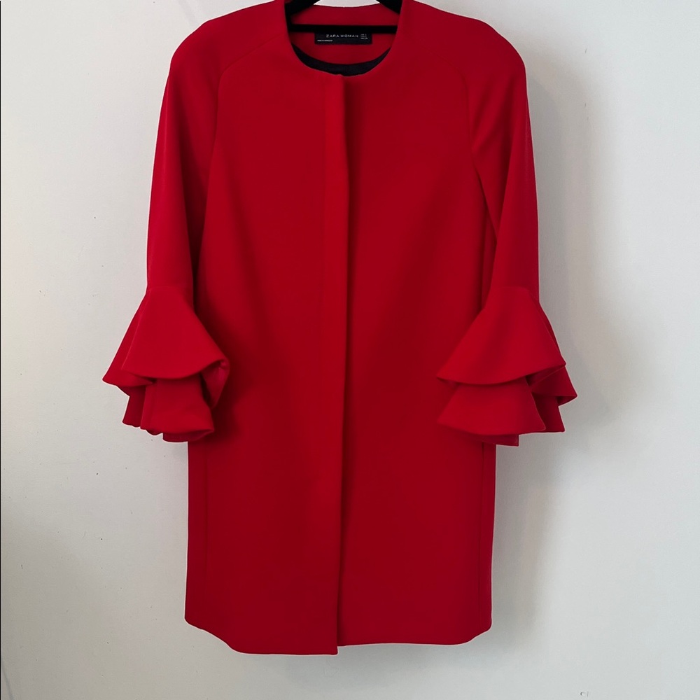 Gorgeous Vibrant Red Heavy Long Sleeve Coat/Jacket